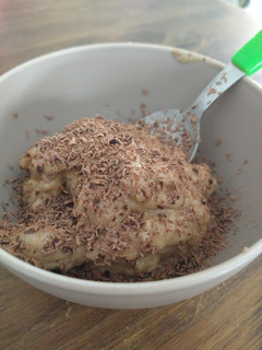 Una foto de Helado de banana y choco vegano, sin tacc y súper express 😋