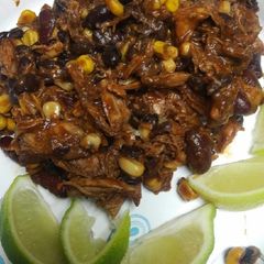A picture of Chicken, Beans and Corn.