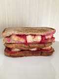 Raspberry Banana and Peanut Butter Sandwich