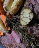 Steak with BBQ sauce (side dish : carrot, potato, zhuchini