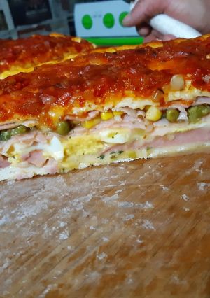 Una foto de Pizza rellena!