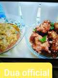 Mango Chicken bit's💞 with Kadu chicken😉 & metthi lassi😋