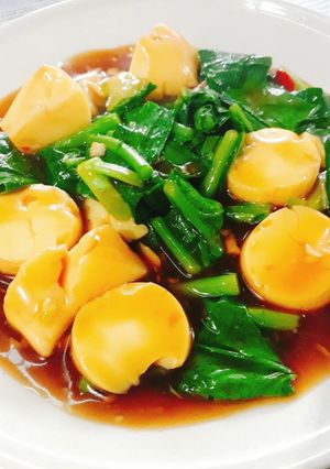 รูปของ ผัดเต้าหู้ไข่คะน้าน้ำมันหอย