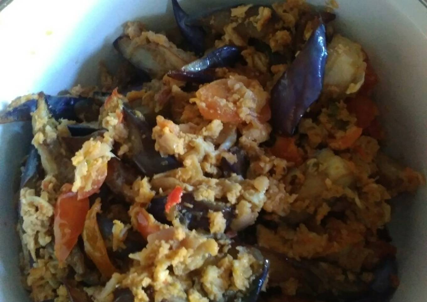 Orek telur terung ungu