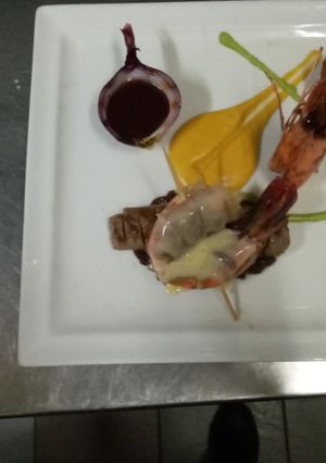 A picture of Valentine's surf and turf.