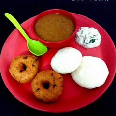 A picture of #Dinner Idli Wada Sambhar.