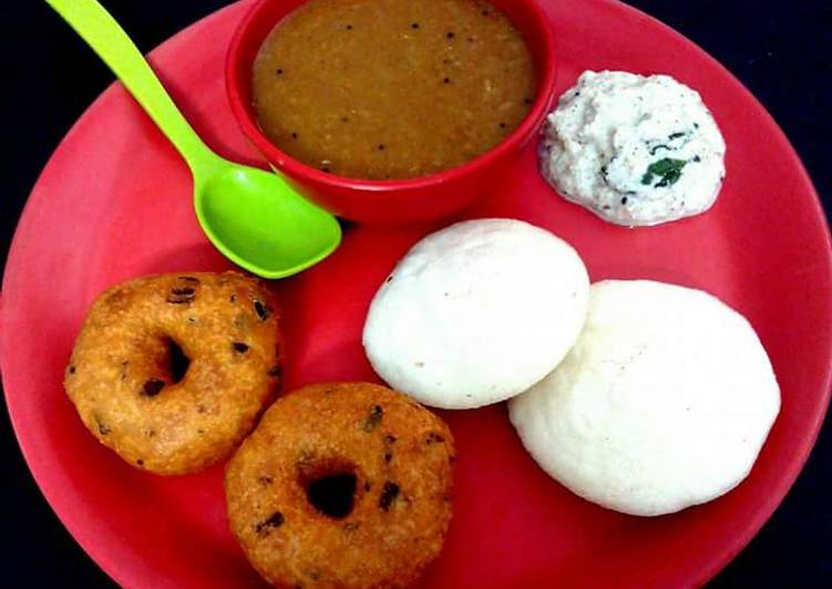 Step-by-Step Guide to Prepare Tasty #Dinner Idli Wada Sambhar