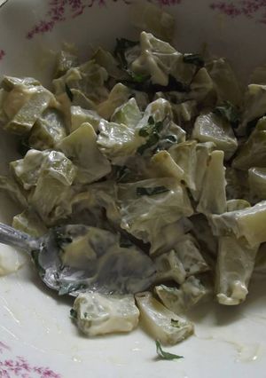 Una foto de Ensalada de chayote cocido