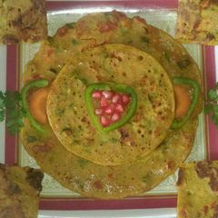 A picture of Mix- veg besan chila.