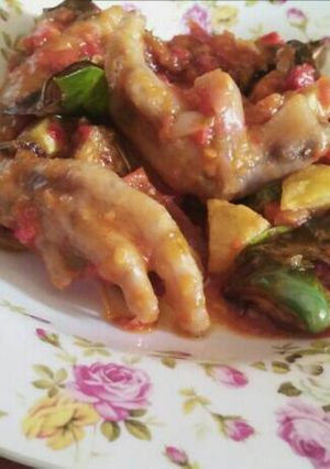 Foto resep Ceker ayam rica rica dengan kentang dan terong