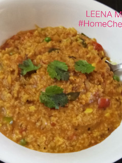 A picture of Masala Oats with Italian seasoning.