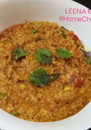 A picture of Masala Oats with Italian seasoning.