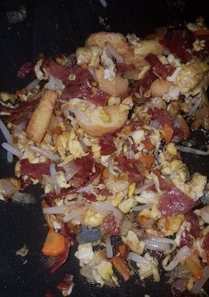 Foto resep Tumis tauge daging asap (menu balita)