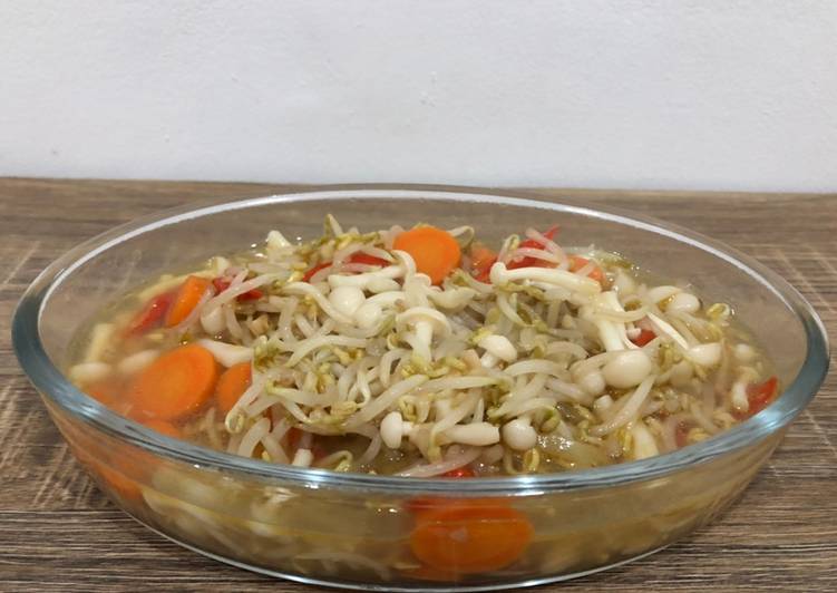 Cara mudah mengolah Tumis toge shimeji, Enak Banget