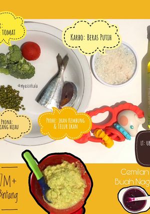 Foto resep MPASI 7M+ (ikan kembung+ brokoli+ kacanghijau+ Beras putih)
