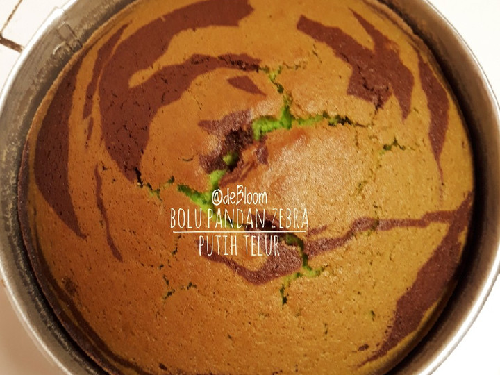 Resep 382. Bolu Pandan Zebra Putih Telur Ekonomis Untuk Dijual