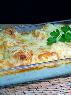 Una foto de Coliflor con bechamel gratinada al horno