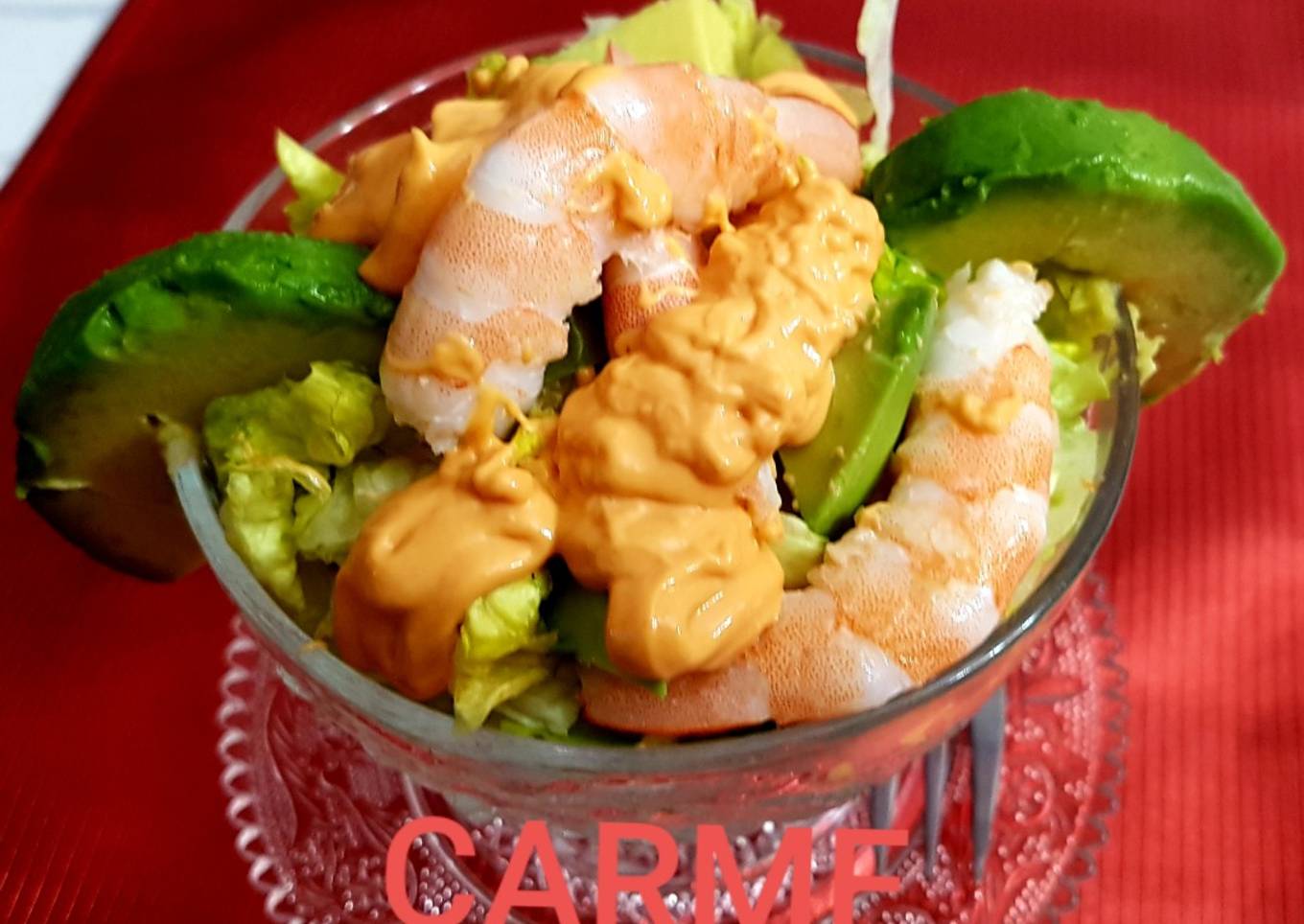 Cóctel de langostinos y aguacate