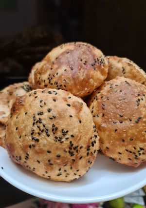 Hình của món Bánh tiêu không men nở.