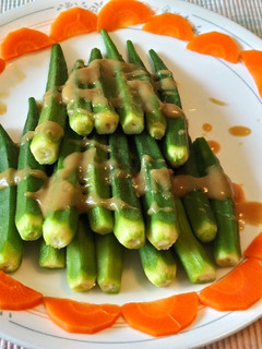 黃豆醬涼拌秋葵 的食譜成品照片