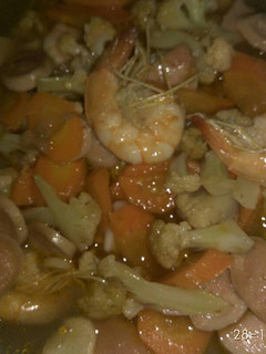 Foto resep Tumis sayur, sosis dan udang pedas