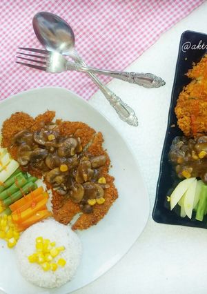 Foto resep Chicken katsu mushroom sauce