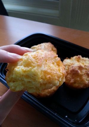 A picture of Really cheesy cheese muffins.