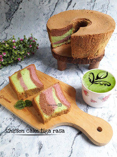 Foto resep Chiffon cake tiga rasa