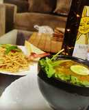 Lemon Coriander Soup and Chilli Garlic Noodles Restaurant Style