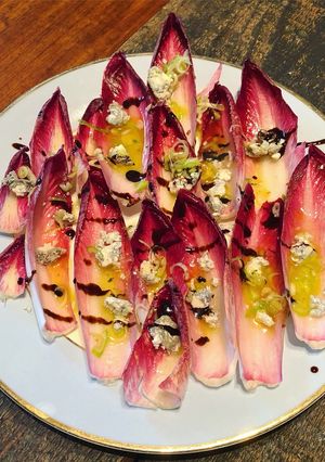 A picture of Chicory and Blue Cheese Salad.