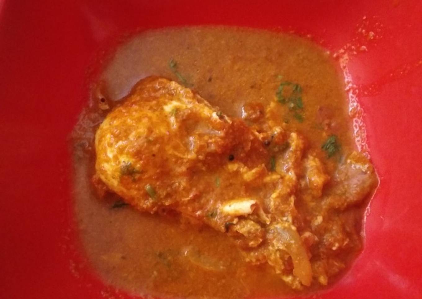 Broken egg curry