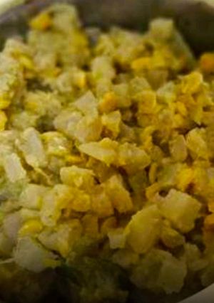 A picture of Plantain stem with curd.