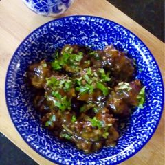 A picture of Leftover rice manchurian.