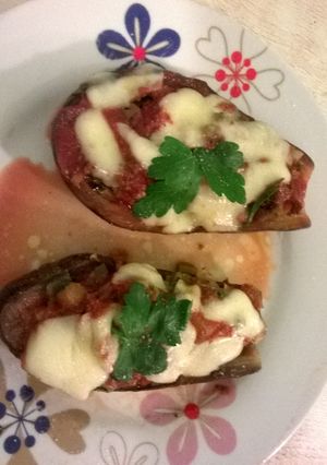 Una foto de Berenjenas rellenas de carne