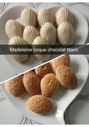 Une photo de Madeleine coque chocolat blanc