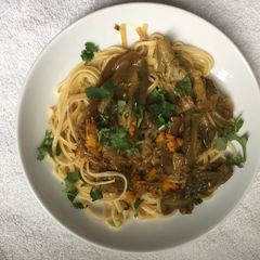 A picture of Spicy Eggplant and Pasta.