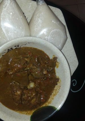 A picture of Tuwo semovita miyan kuka.