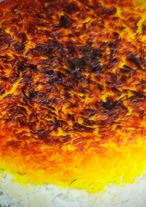 عکسی از دستور ته چین بدون تخم مرغ
