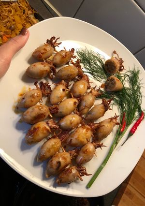 Hình của món Mực nhồi rim nước mắm.