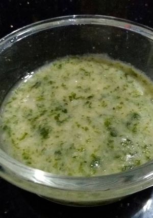 Hình của món Cháo cá hồi rong biển.