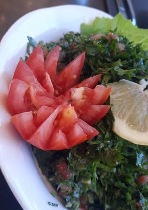 A picture of Tabbouleh 🍋😘👌.