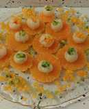 Lichis rellenos de caqui y kiwi con mandarinas