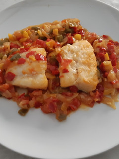 Una foto de Bacalao a la roteña