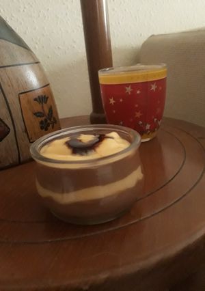 Una foto de Flan dos sabores a mi manera