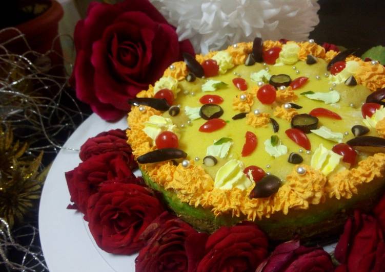 Steps to Prepare Favorite Baked kesar pista rabri cheesecake