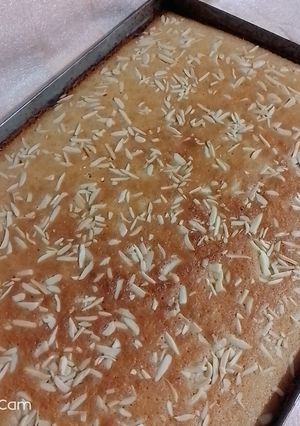 عکسی از دستور کیک تخته ای مغزدار 🥧