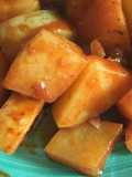 Patatas con salsa BBQ y un toque de picante.ॐ