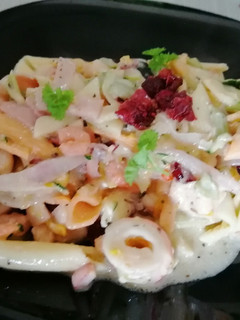 Una foto de Locura de macarrones y mariscos