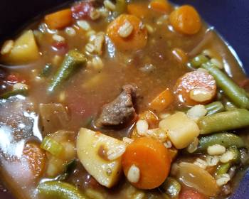 Fast Cooking Methods Beef and Barley Vegtable Soup Delicious Perfect