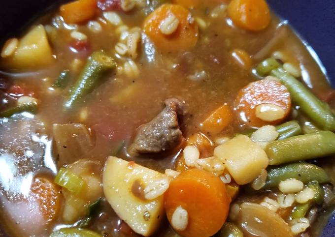Recipe of Super Quick Homemade Beef and Barley Vegtable Soup